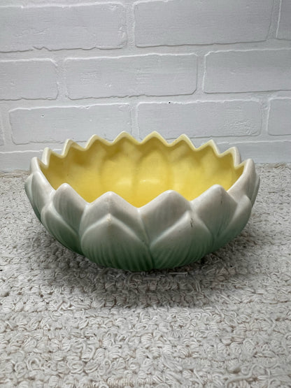 Weller Pottery Green & Yellow Lotus Bowl