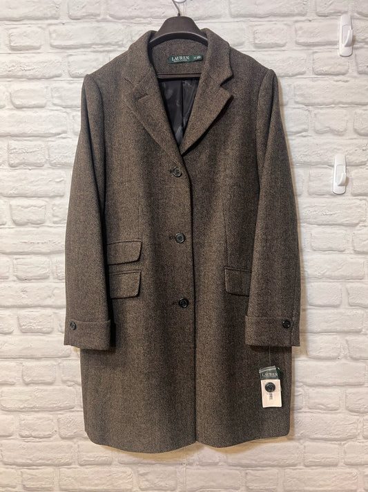 Size 18 Lauren Ralph Lauren Herringbone Tweed  NWT Coat Wool Blend