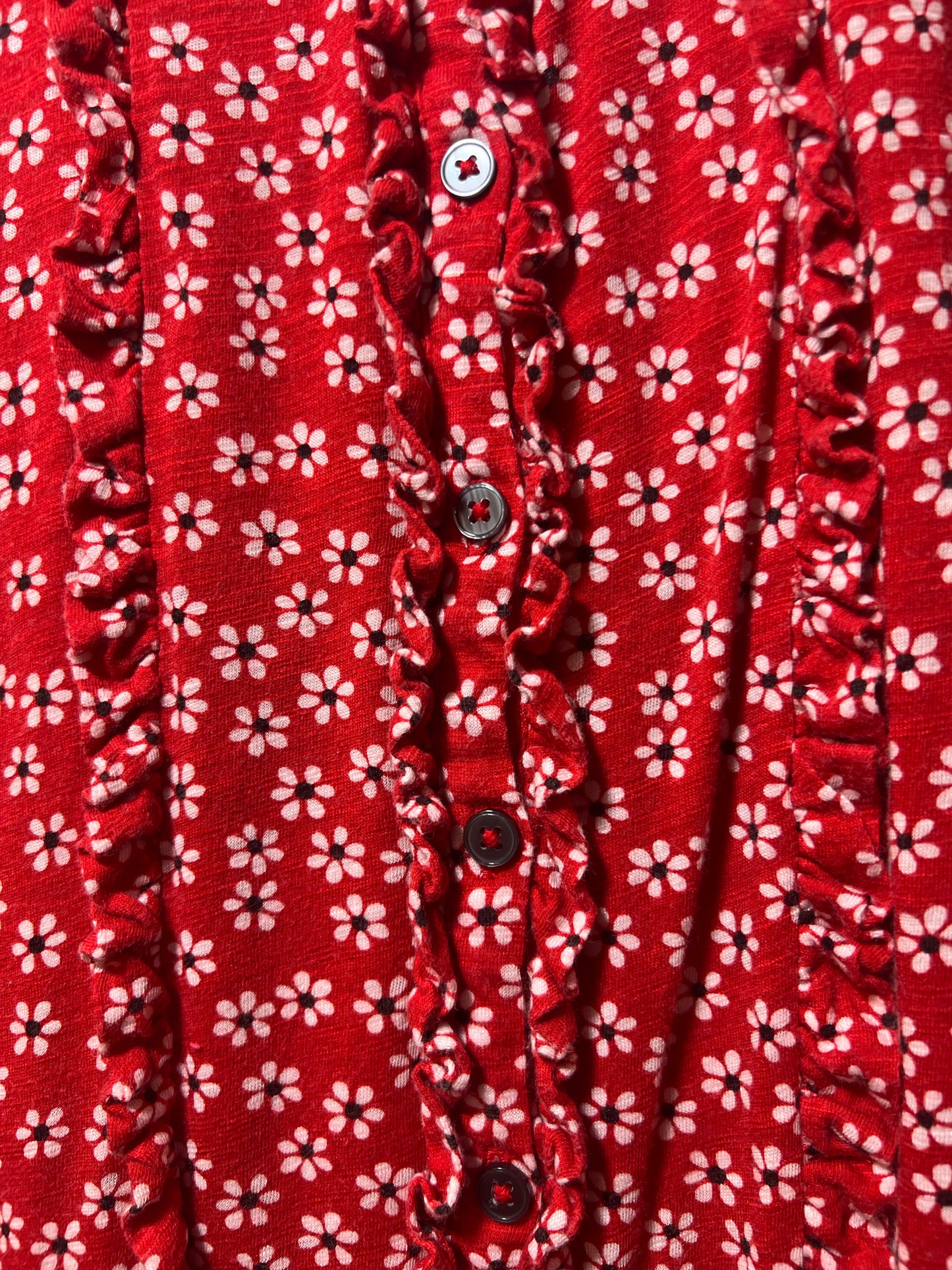Size 12 Boden Red Floral Button Down Shirt