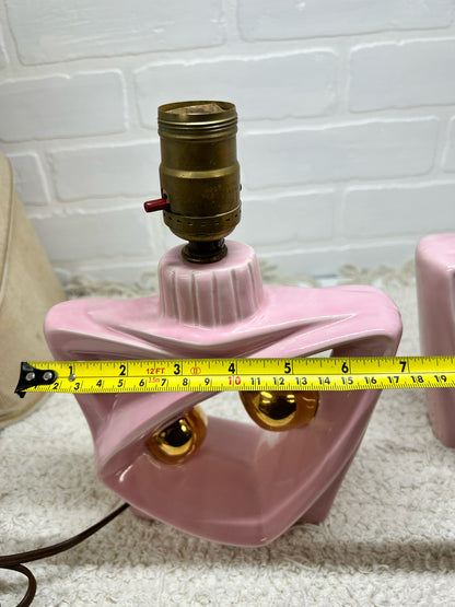 Pink & Gold MCM Boudoir Lamp Set