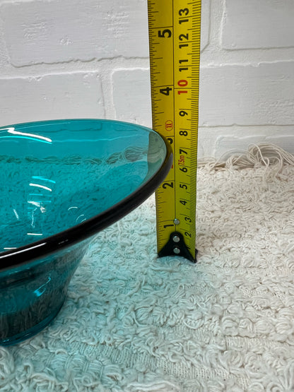 Viking Glass Blunique BonBon Bowl MCM Art Glass