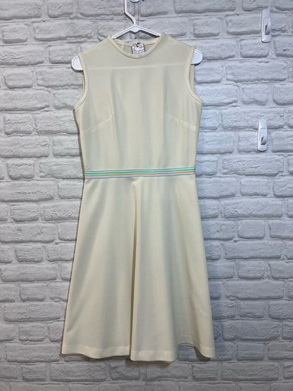 Vintage Dress Vanill Sheath Dress w/ Rainbow Detail