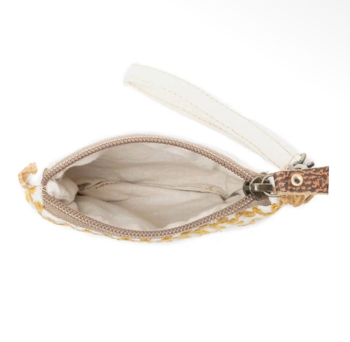 Myra Bag Savanna Glow Woven Pouch in Sunny Gold