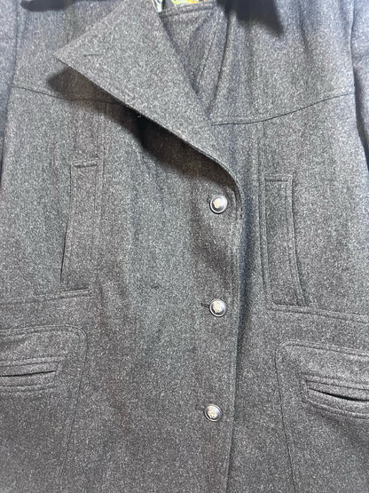 Robert Graham Mens XL Dark Gray Wool Peacoat w/ Paisley Lining