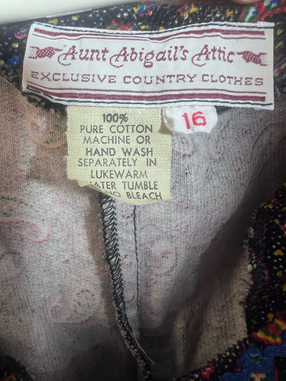 Aunt Abigail's Attic Corduroy Paisley Jumper Dress Circa Late 70's/early 80's