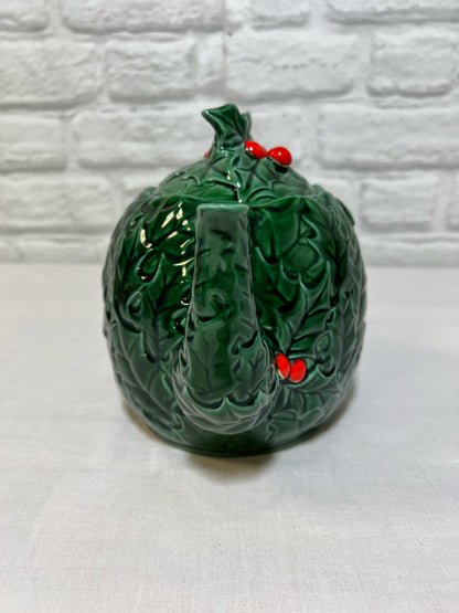 Lefton holly Christmas teapot, vintage