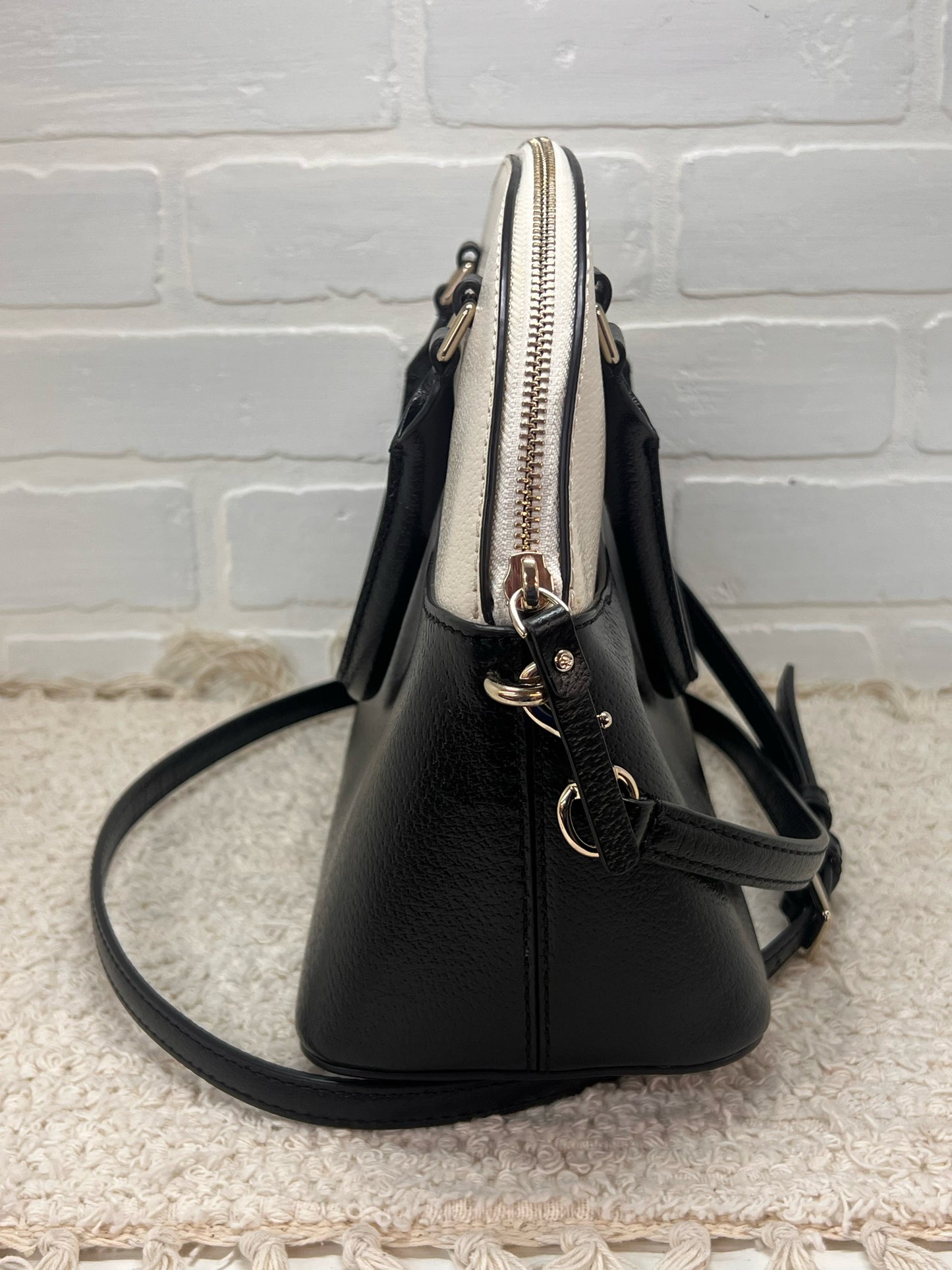 Kate Spade Carli Grove Street Satchel – Black & White Leather – Very Good Condition