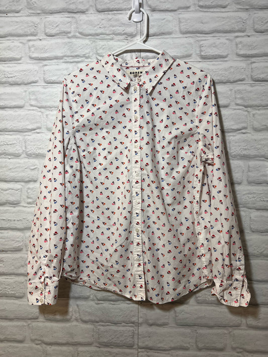 Size 12 Boden Floral Print Cotton Blouse