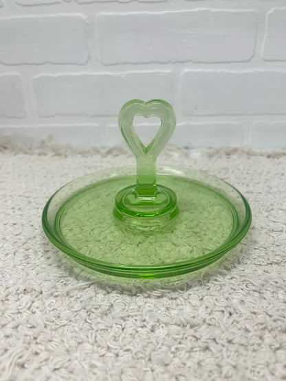 Small uranium glass dessert serving tray