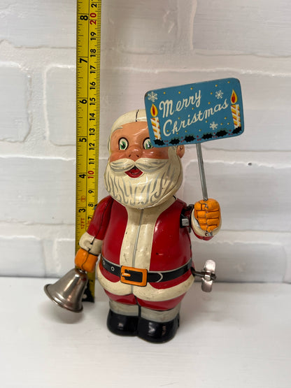 Vintage Wind-up 1950's Santa Tin Lithograph Toy