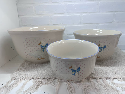 Aunt Rhody Goose 1980's Bowl Set