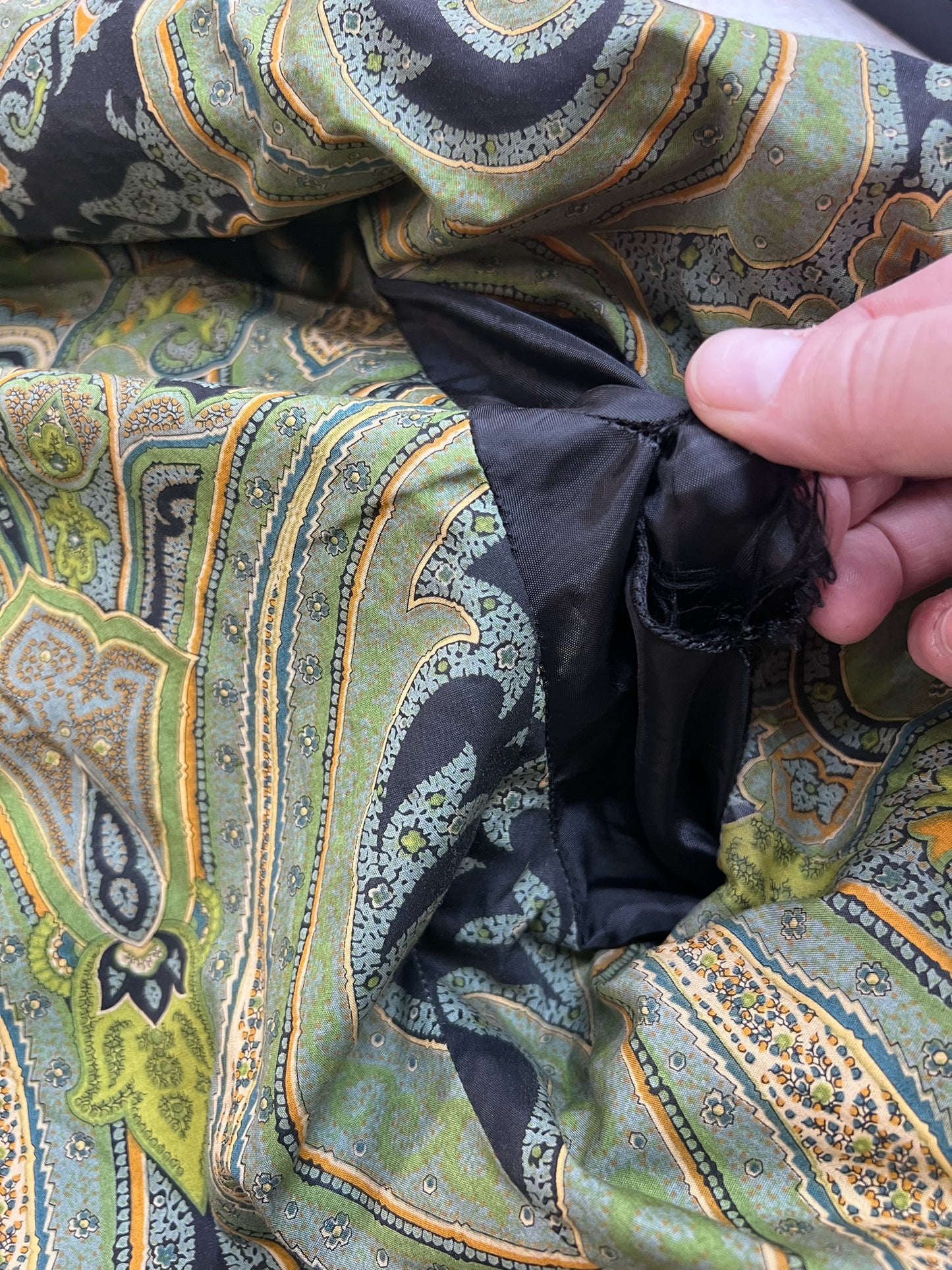 Robert Graham Mens XL Dark Gray Wool Peacoat w/ Paisley Lining
