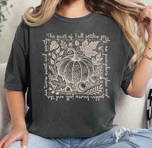 Retro Fall Pumpkin Comfort Colors T-Shirt in Wine or Pepper