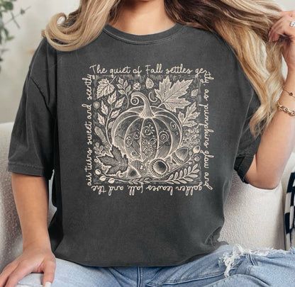 Retro Fall Pumpkin Comfort Colors T-Shirt in Wine or Pepper