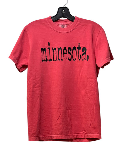 Minnesota Typography T-shirt in Watermelon Pink Comfort Colors Unisex