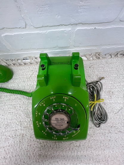 Stromberg-Carlson Lime Green 1970's Dial Corded Telephone