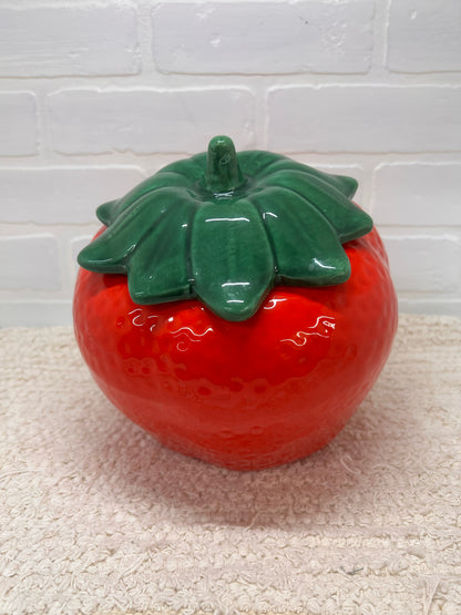 Marcia of California Red Strawberry Ceramiuc Cookie Jar