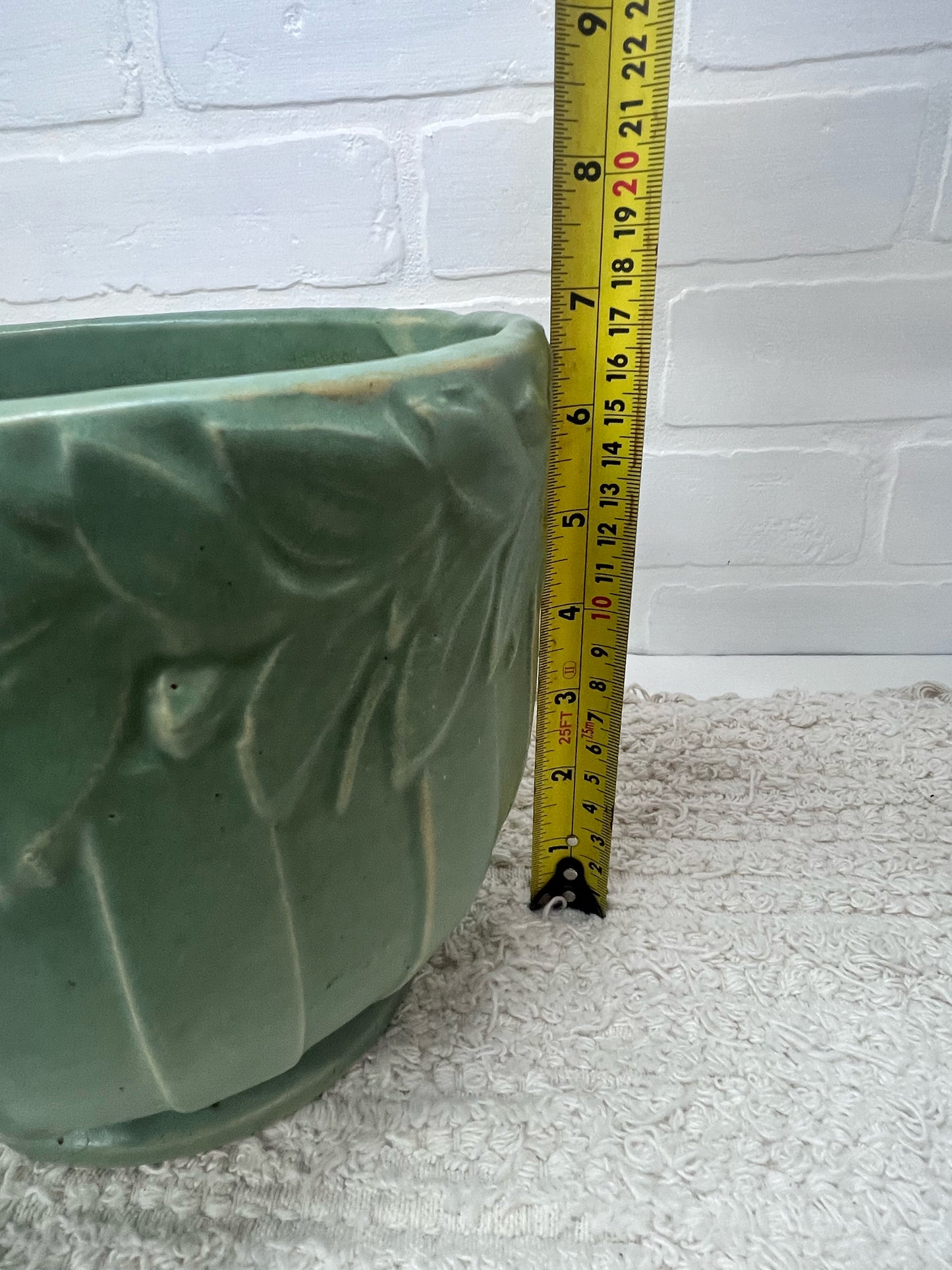 McCoy Green Glazed Jardiniere Circa 1930's 7" Tall