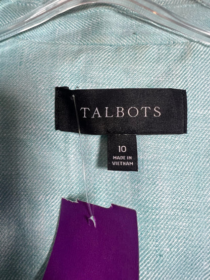 Size 10 Talbots Light Blue Linen One-Button  Blazer