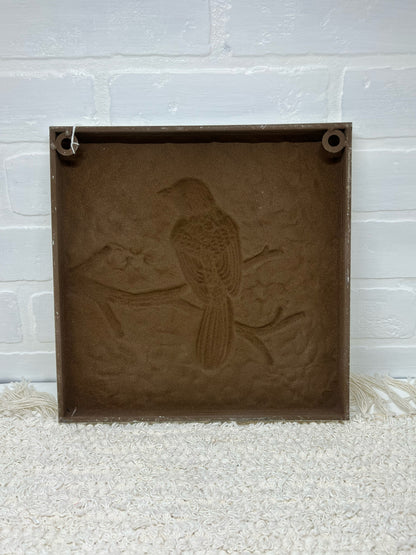 Whitewashed pressed metal bird wall art A
