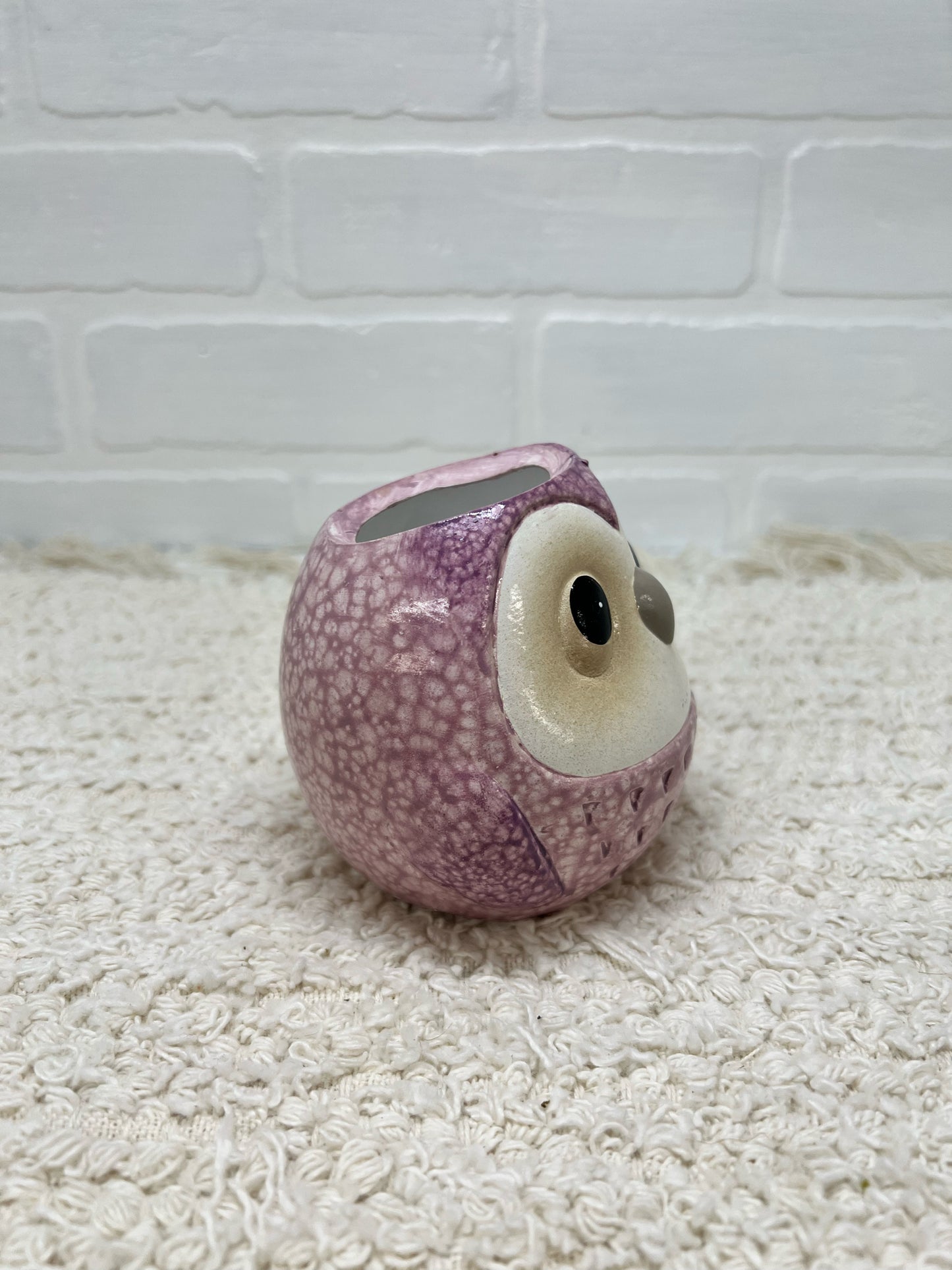 Pink owl planter