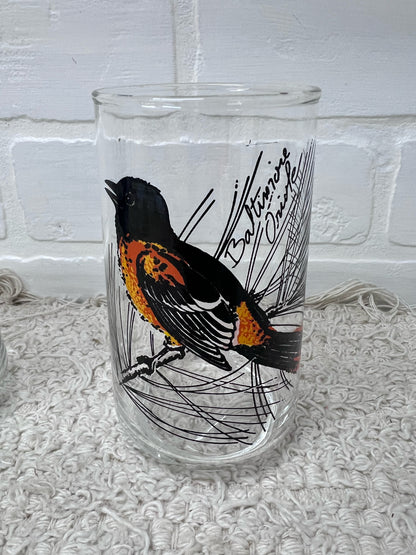 Anchor Hocking Song Birds Glass Set 8 Glasses