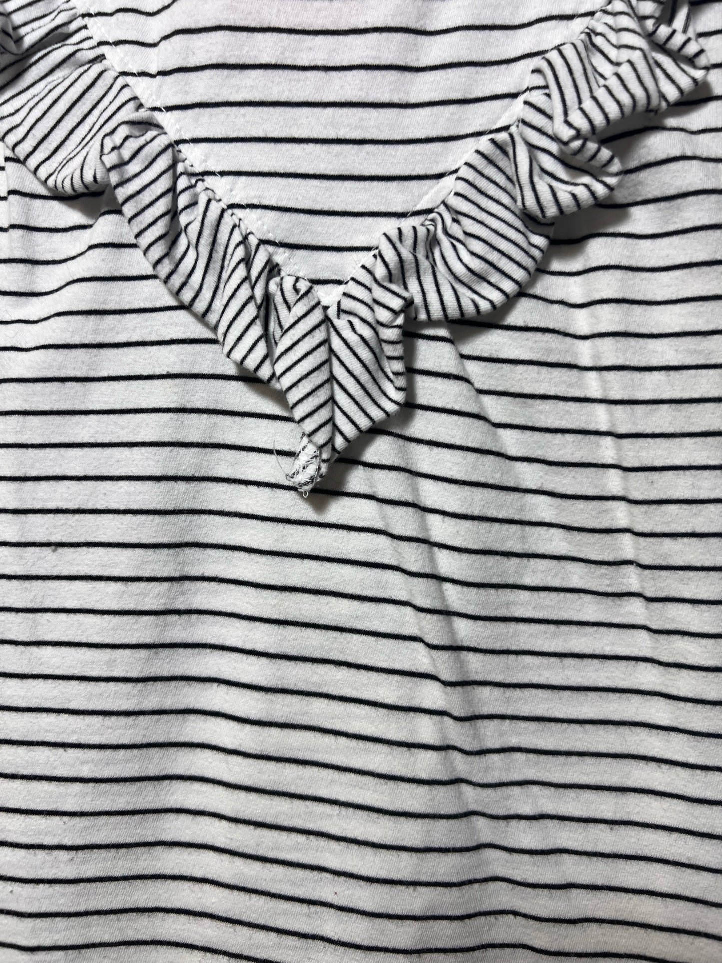 Size L Maeve Striped White & Black Tank  Blouse