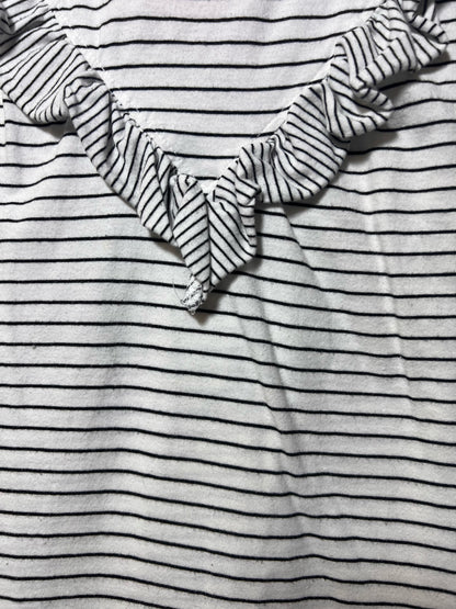Size L Maeve Striped White & Black Tank  Blouse