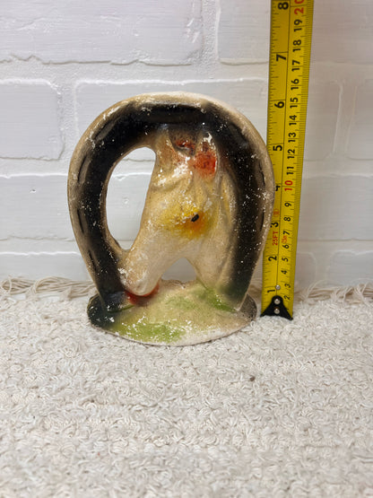 Vintage Chalkware Horseshow & Horsehead - Carnival Prize