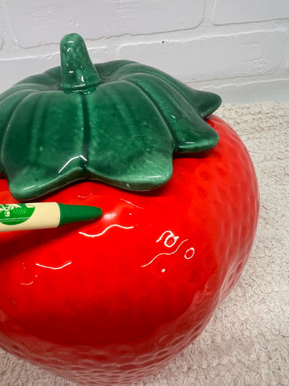 Marcia of California Red Strawberry Ceramiuc Cookie Jar