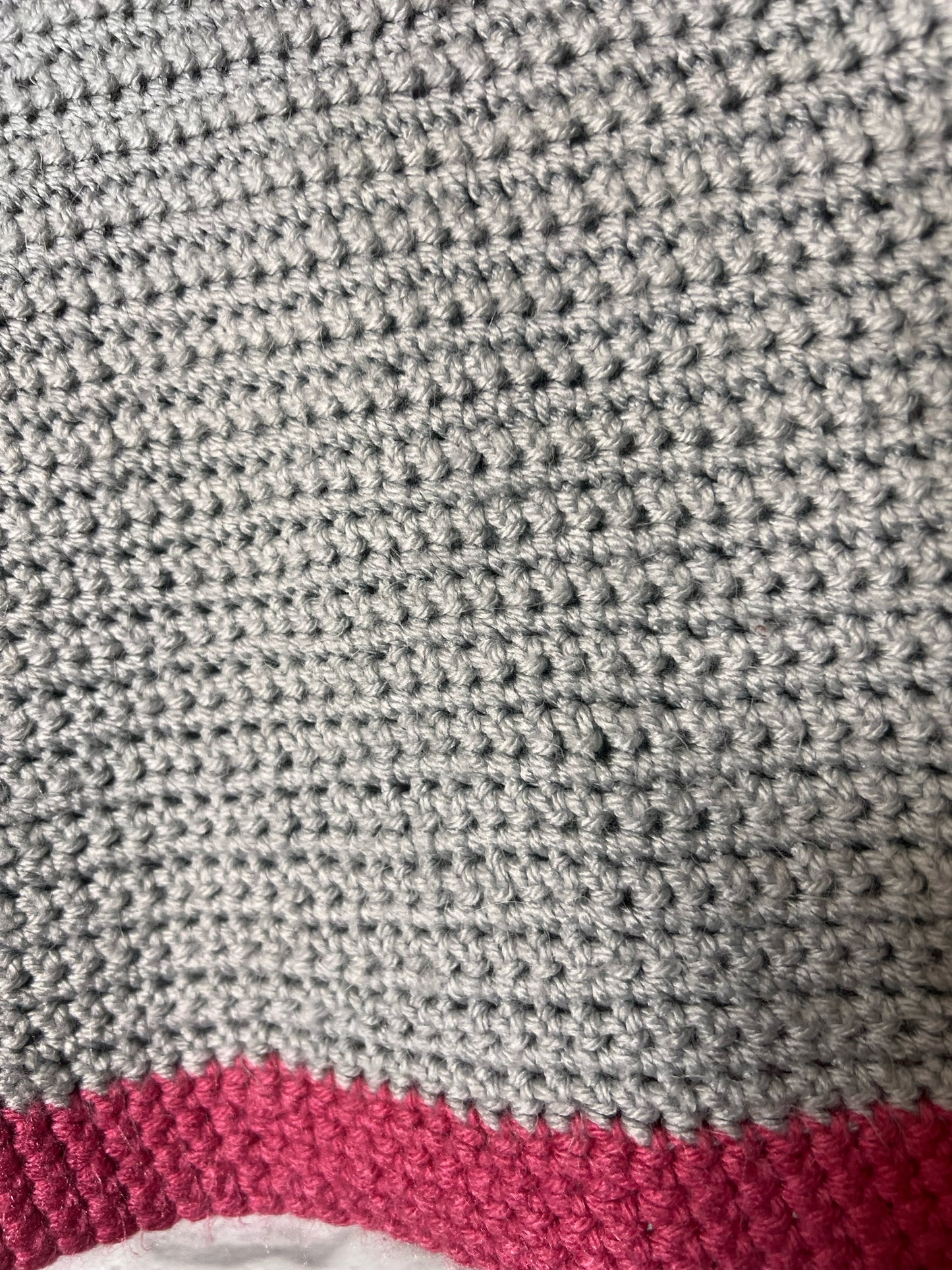 Size M Handmade Pink & Gray Colorblock Cropped Length  Sweater