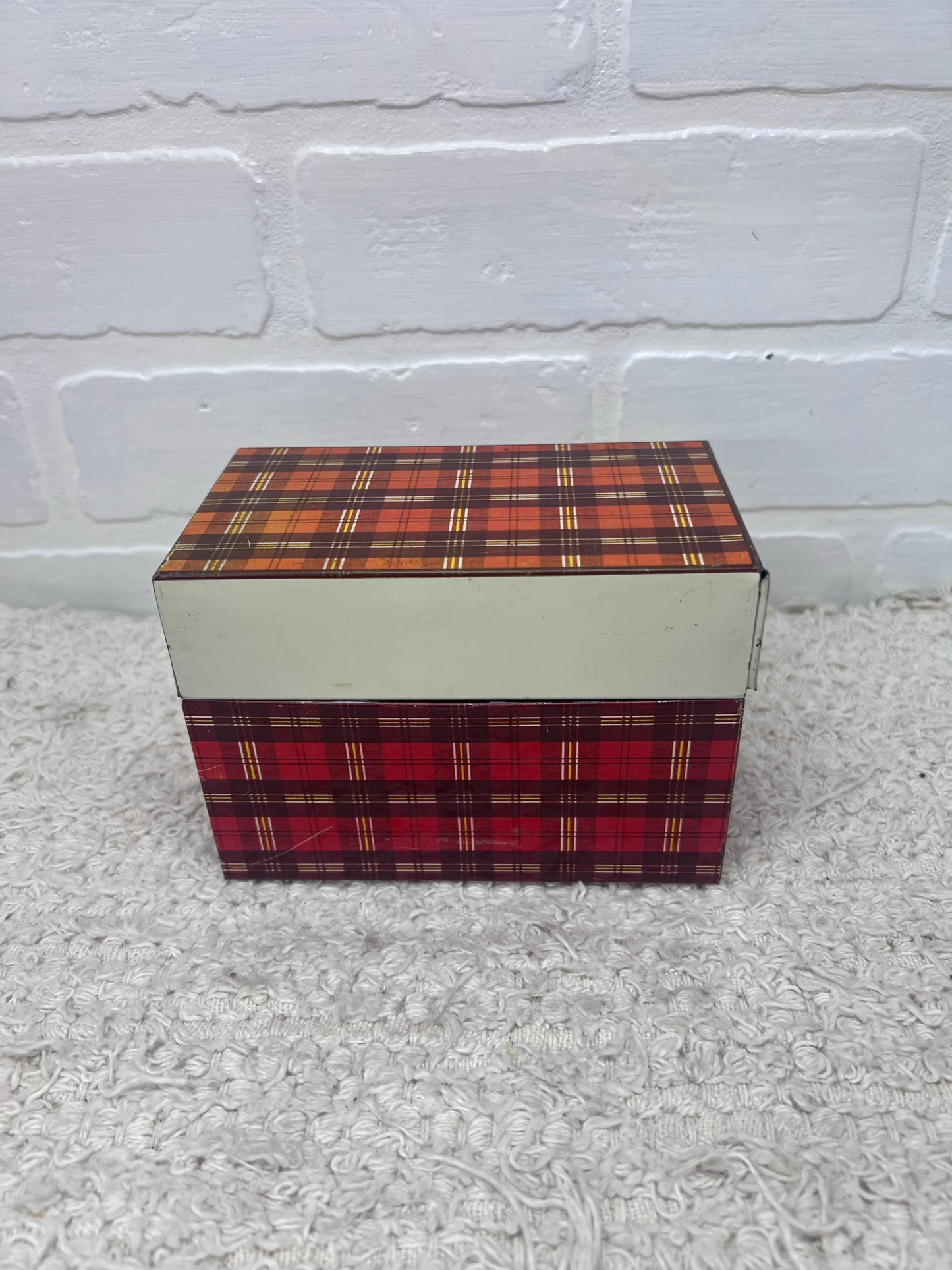 Ohio Art Red Plaid Recipe Box