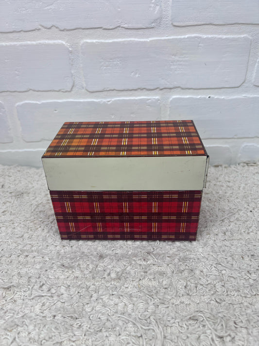 Ohio Art Red Plaid Recipe Box