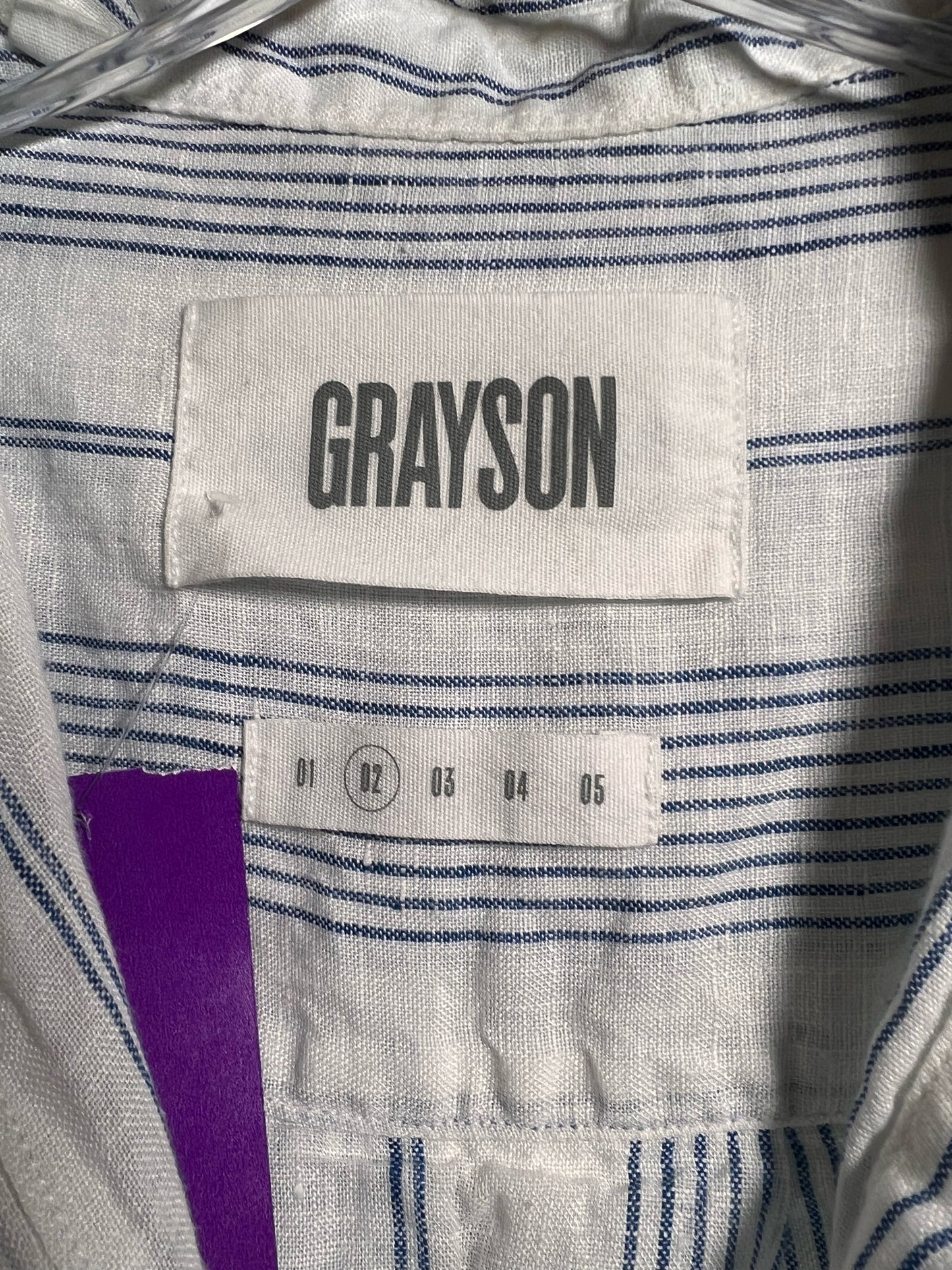 Size S Grayson 'The Hero' Oversized Striped Linen Shirt