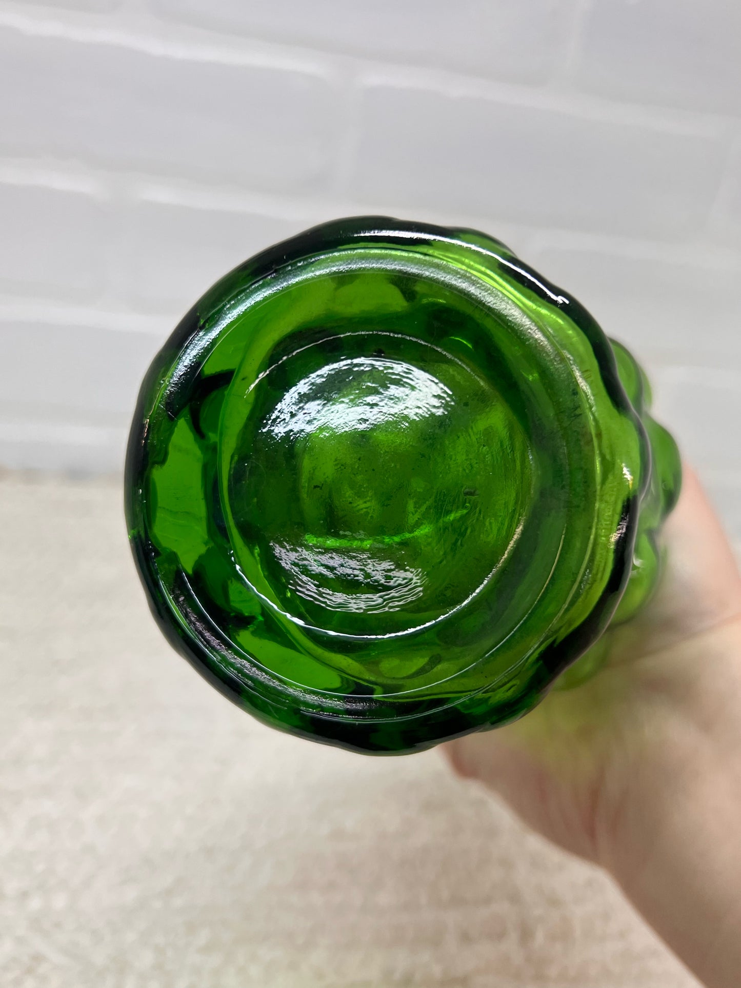 MCM Green Glass Bubble Vase