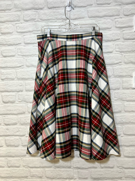 Size L Hell Bunny Vixen tartan plaid circle skirt