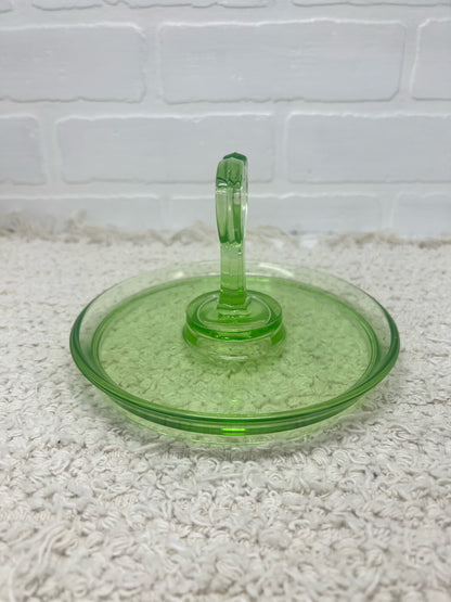 Small uranium glass dessert serving tray