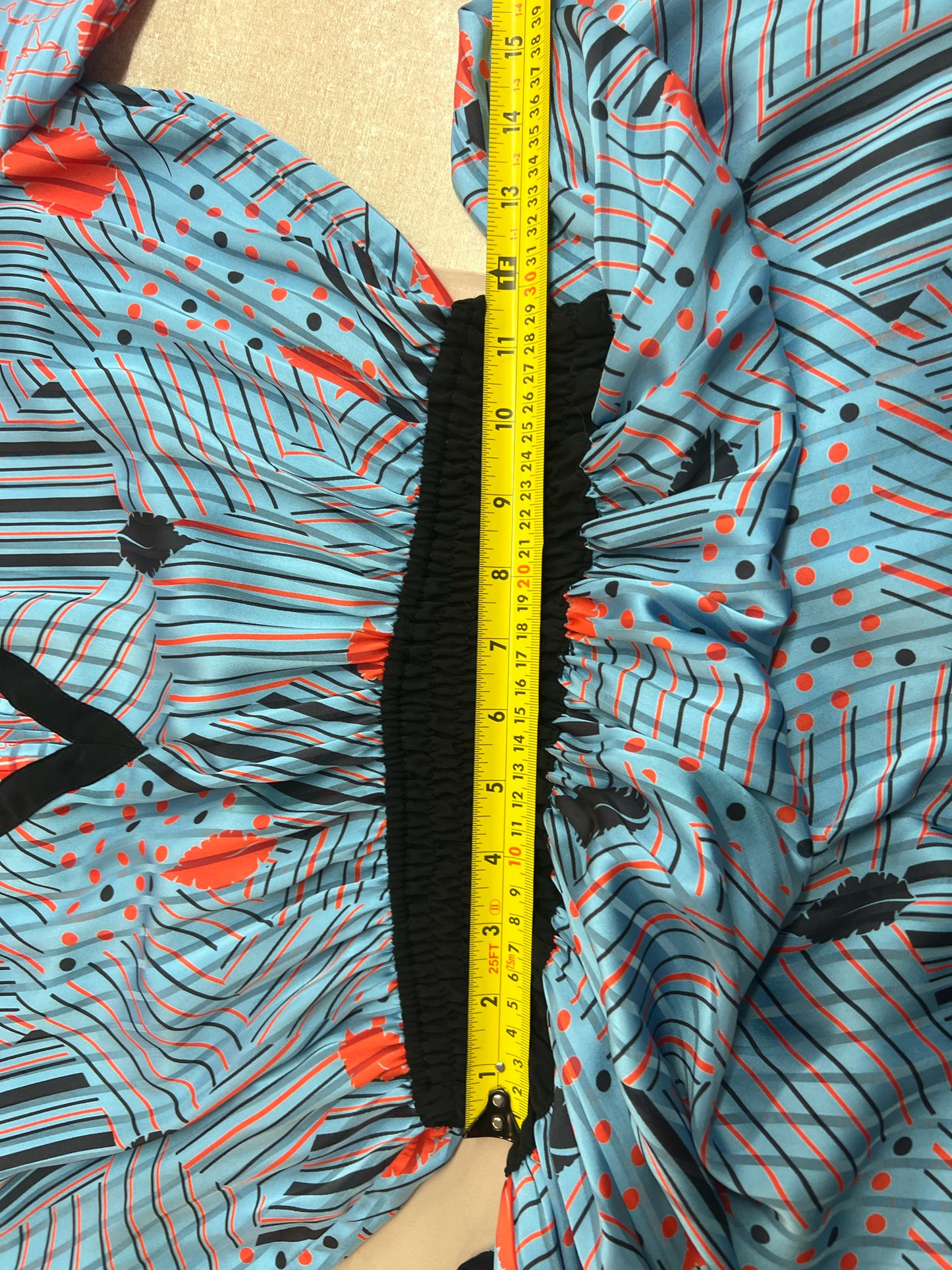 Diane Freis Vintage 1980's Blue Multi Print Midi Dress
