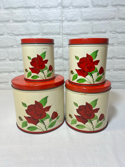 General Steel Canister Set - roses!