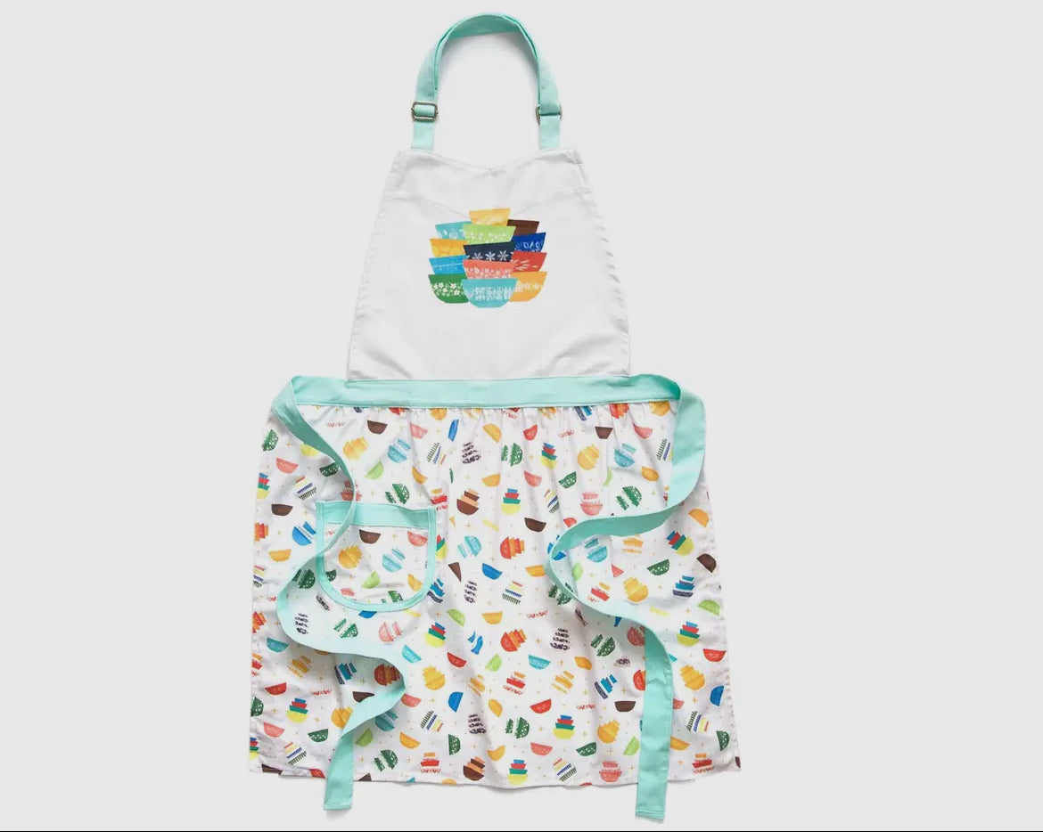 Pyrex-Inspired Cotton Apron — Retro Kitchen Charm