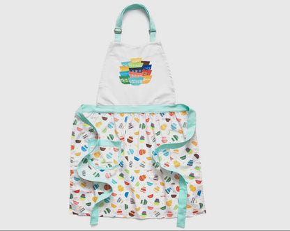 Pyrex-Inspired Cotton Apron — Retro Kitchen Charm