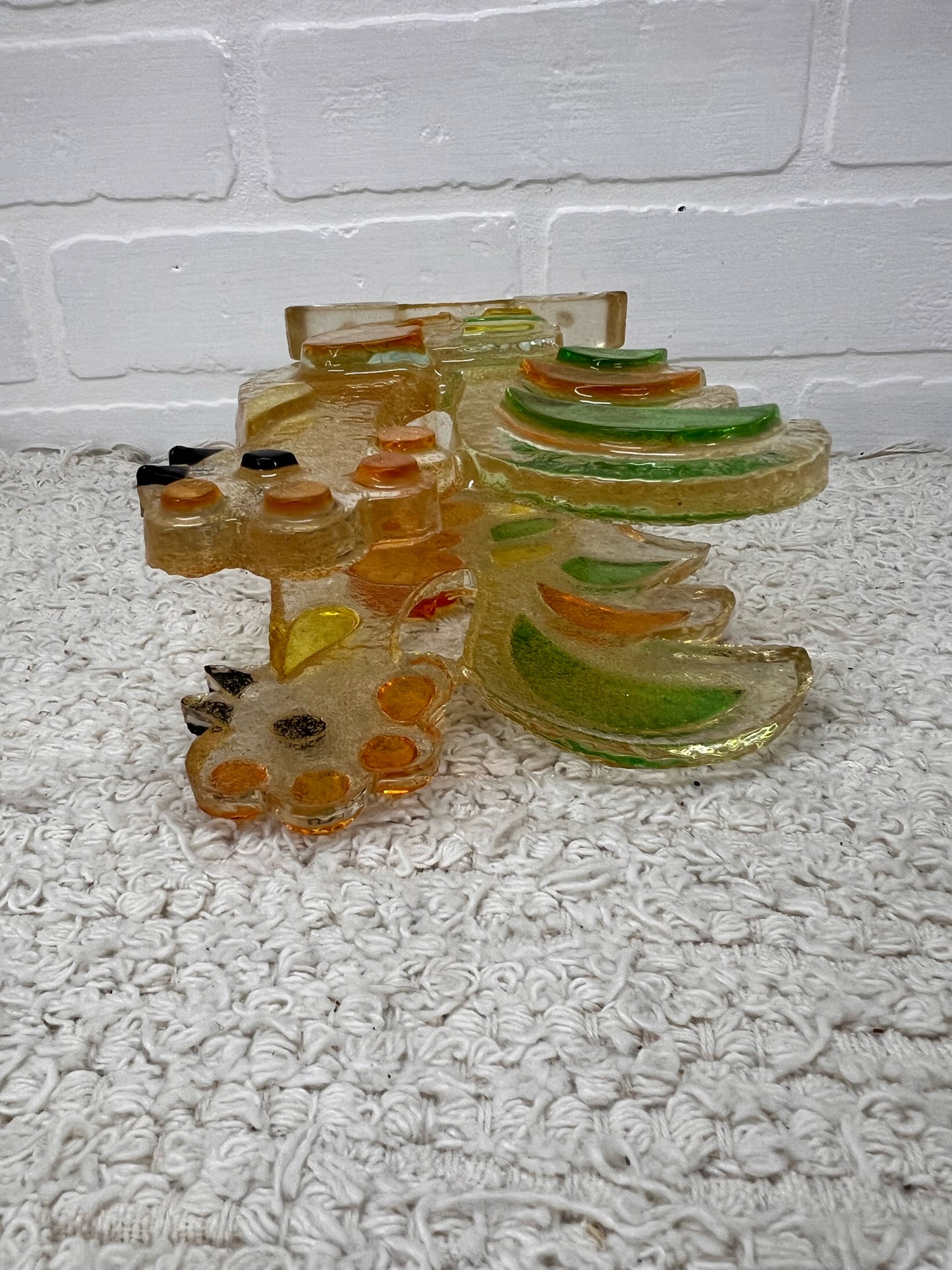 Chunky Lucite Rooster Napkin Holder - 1970's Appeal