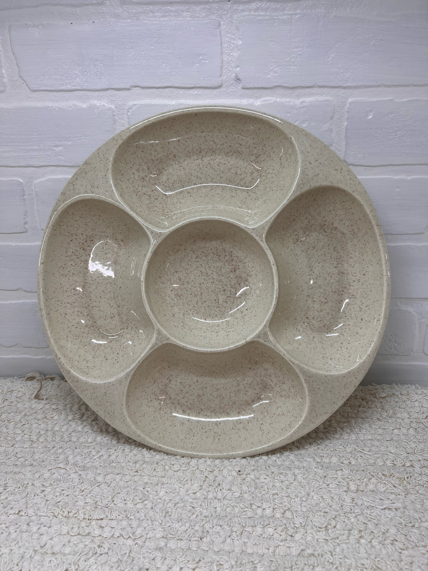 Red Wing Pottery Chip & Dip Divided Platter