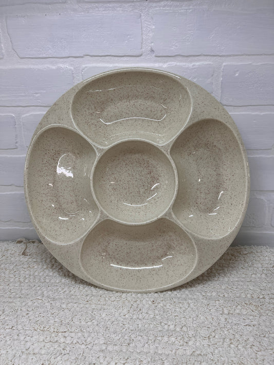 Red Wing Pottery Chip & Dip Divided Platter