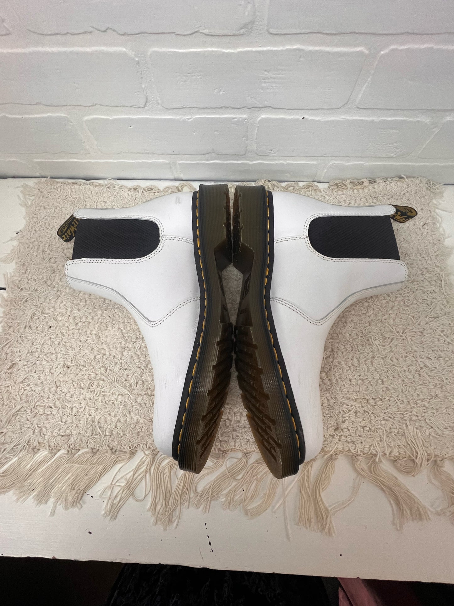 Shoe Size 11 Doc Martins White Chelsea Style Pull On Boot