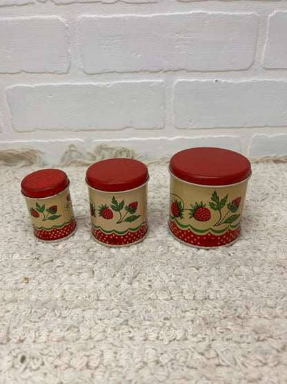 Wolverine 1950's strawberry pattern mini canister set