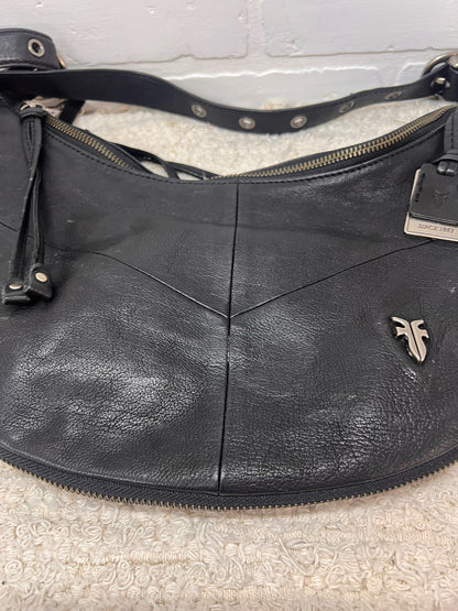 Frye Belle Bohemian Hobo Handback Black Leather