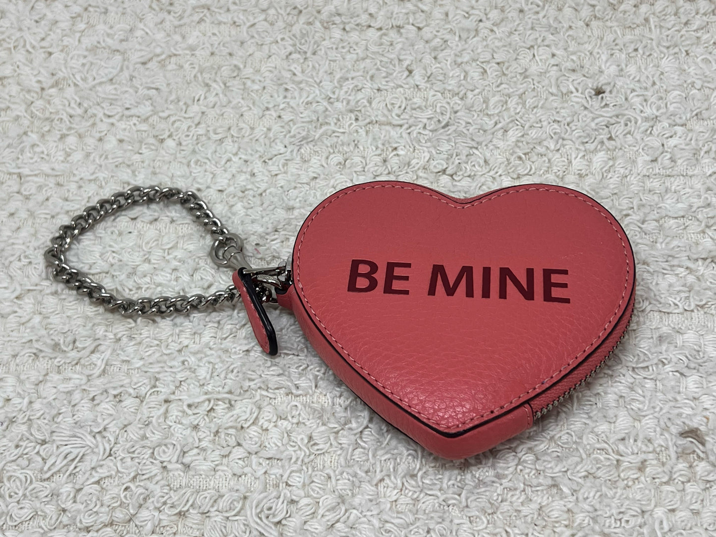 Coach Pink & Red "Be Mine" Heart Shaped Coin Purse