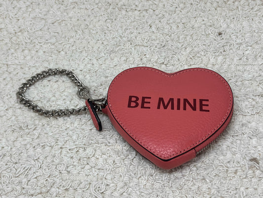 Coach Pink & Red "Be Mine" Heart Shaped Coin Purse