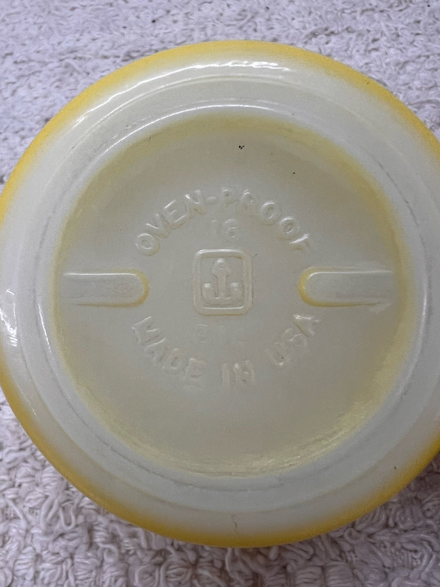 Anchor Hocking Milk Glass Fired on Color Yellow Mug